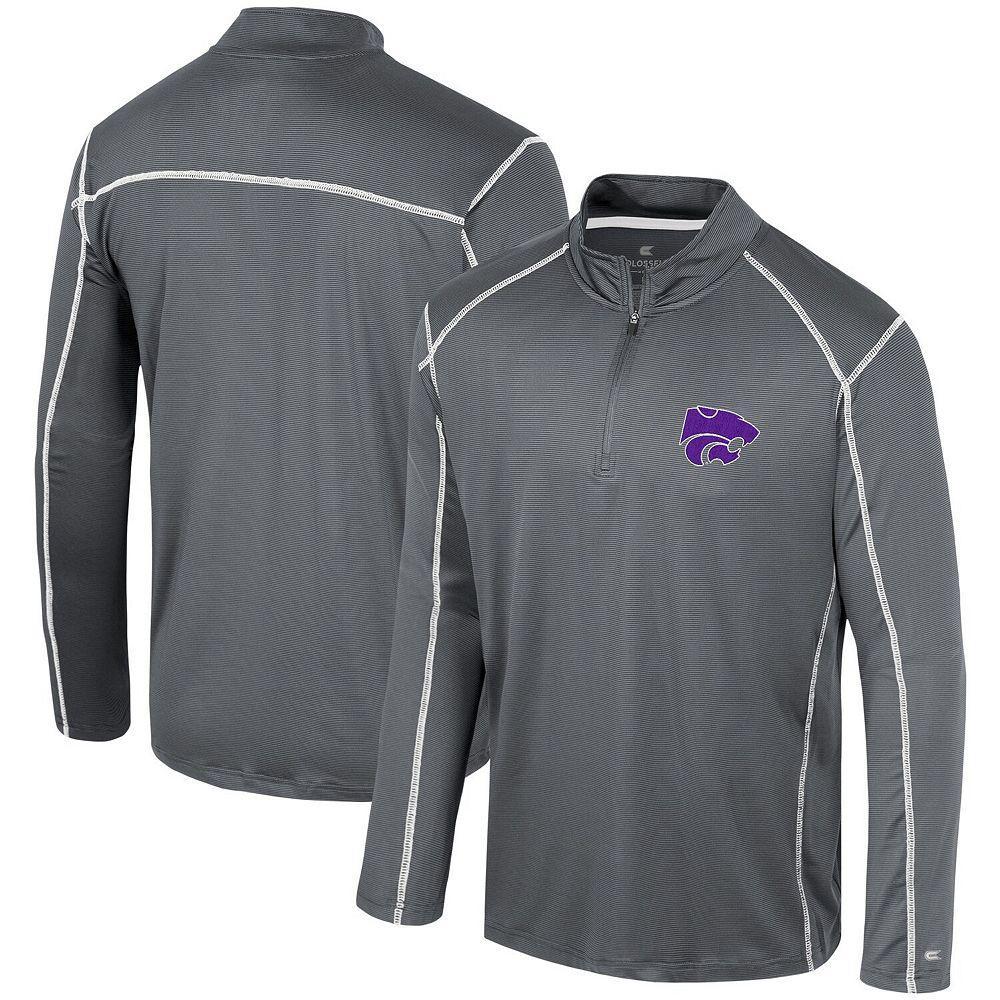 Men's Colosseum Black Kansas State Wildcats Cameron Quarter-Zip Windshirt, Size: 2XL Product Image