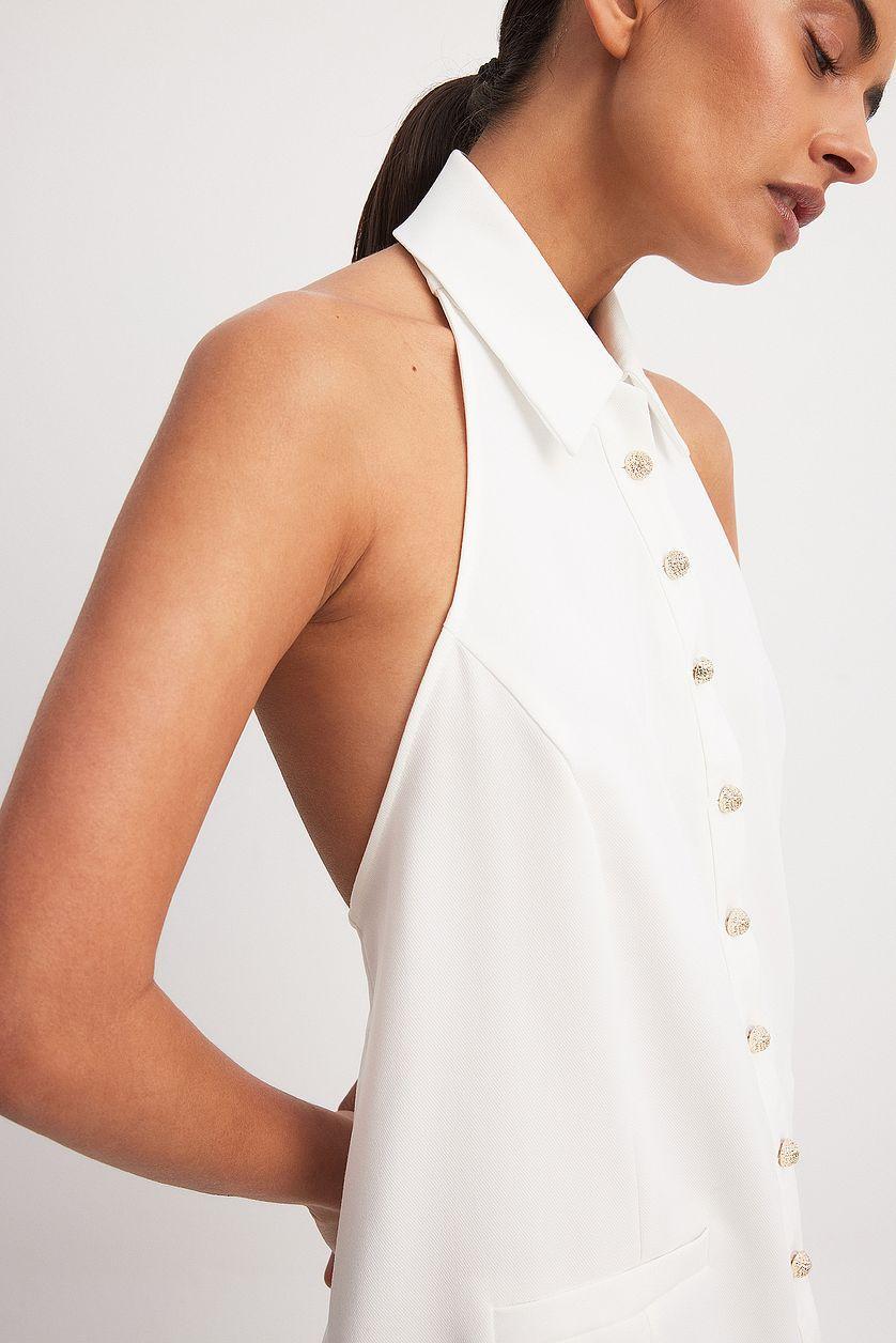 Button Detail A-line Mini Dress Product Image