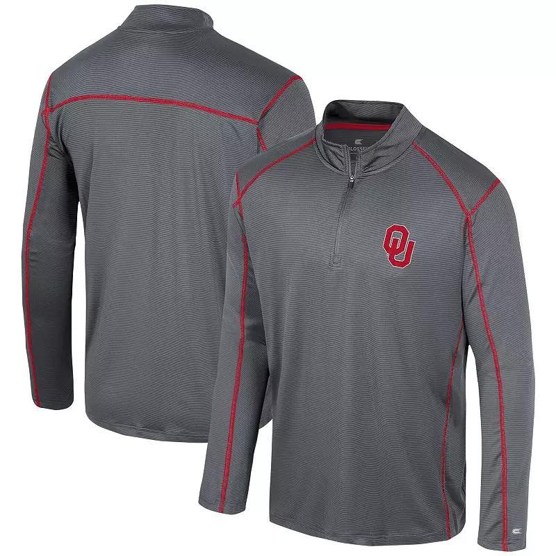 Men's Colosseum Black Oklahoma Sooners Cameron Quarter-Zip Windshirt, Size: Small Product Image