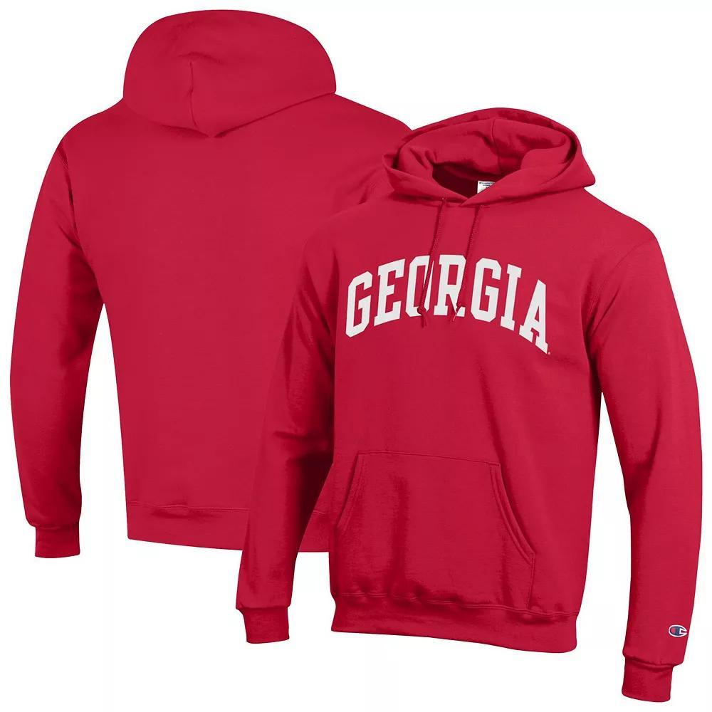 Men's Champion  Red Georgia Bulldogs Basic Arch Fleece Pullover Hoodie, Size: Small Product Image