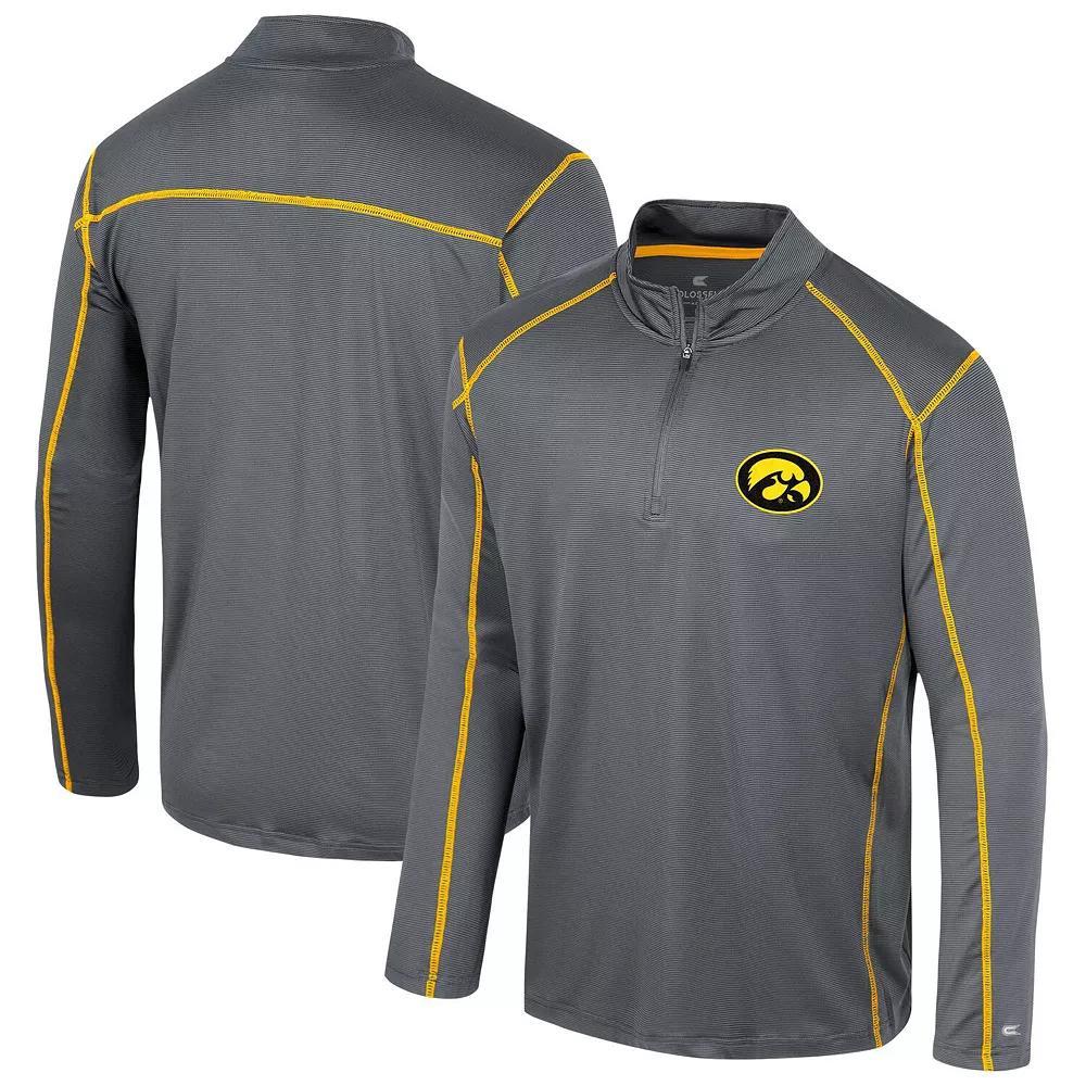 Men's Colosseum Black Wisconsin Badgers Cameron Quarter-Zip Windshirt, Size: Large Product Image
