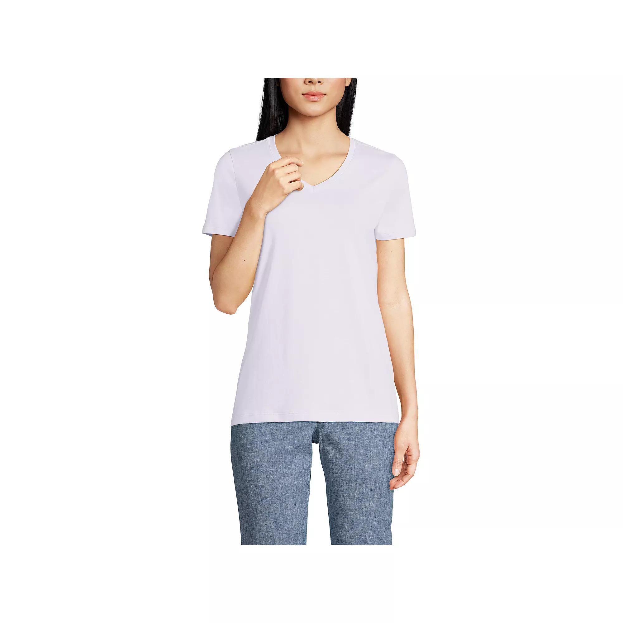 Petite Lands' End Relaxed-Fit Supima Cotton V-Neck Tee, Women's, Size: XS Petite, Simply Yellow Product Image