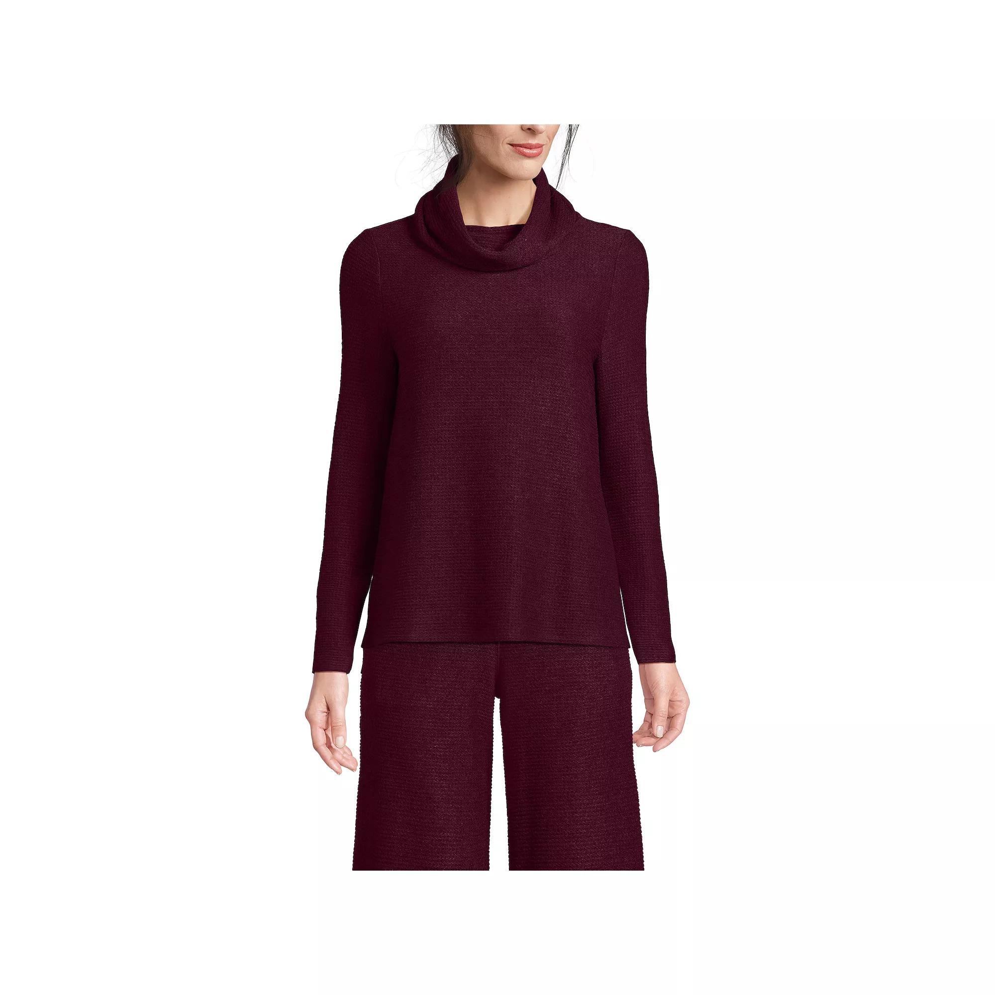 Women's Lands' End Relaxed Long Sleeve Cowl Neck Top, Size: XL, Coriander Grey Product Image