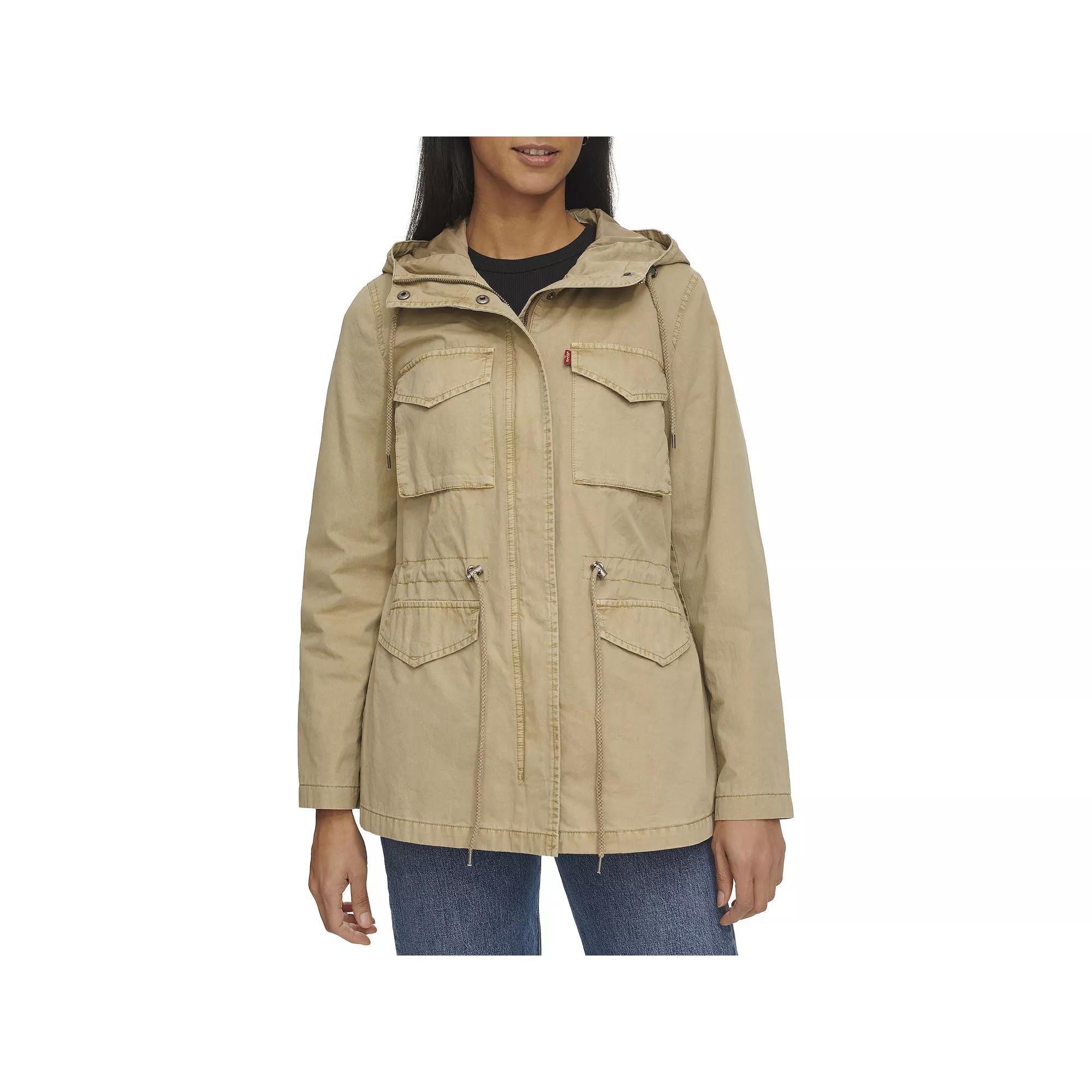 Women's Levi's® Lightweight Hooded Anorak Military Jacket, Size: Large, Green Product Image
