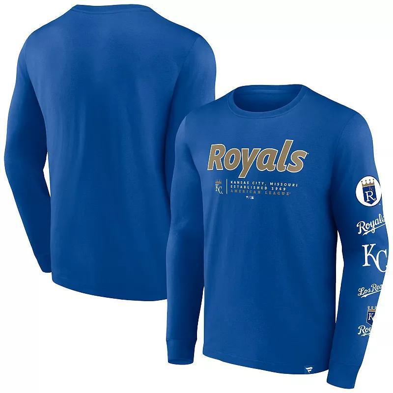 Men's Fanatics Branded Royal Kansas City Royals Strike the Goal Long Sleeve T-Shirt, Size: Small, Blue Product Image