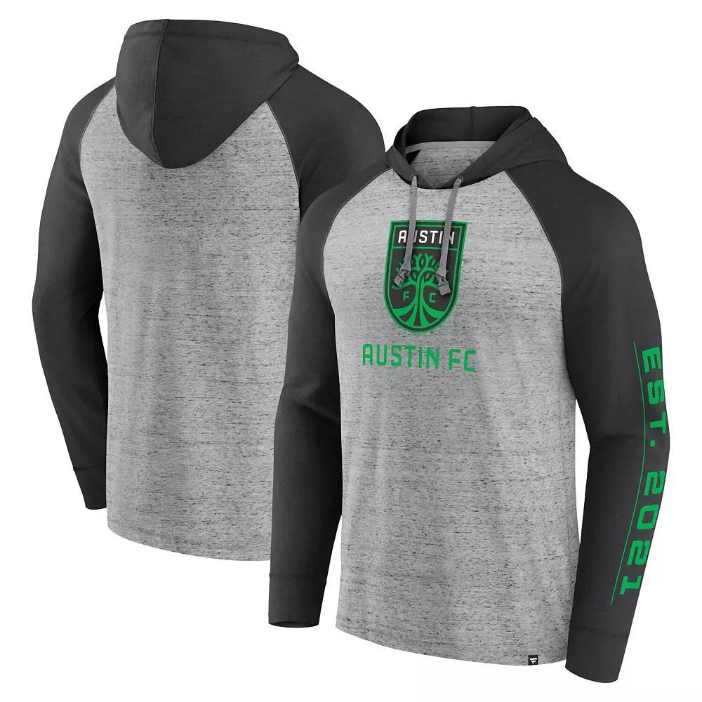Men's Fanatics Branded Steel Austin FC Deflection Raglan Pullover Hoodie, Size: 3XL, Afc Silver Product Image