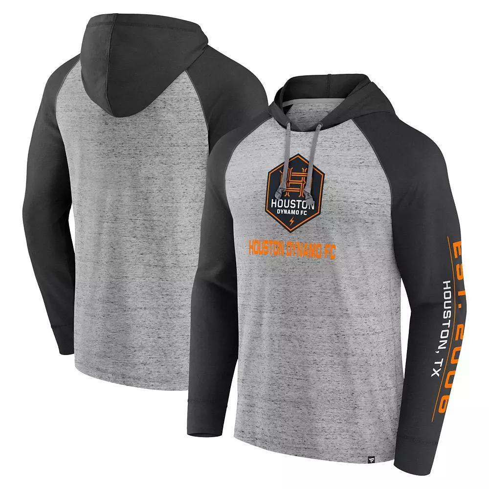 Men's Fanatics Branded Steel Houston Dynamo FC Deflection Raglan Pullover Hoodie, Size: XL, Dyn Silver Product Image