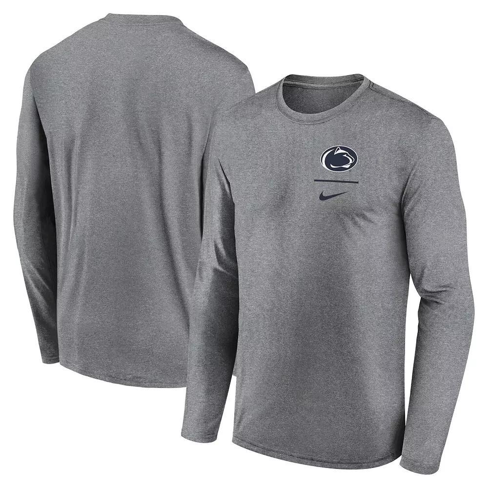 Men's Nike Heather Gray Penn State Nittany Lions Primary Stack Legend Long Sleeve T-Shirt, Size: 2XL, Grey Product Image
