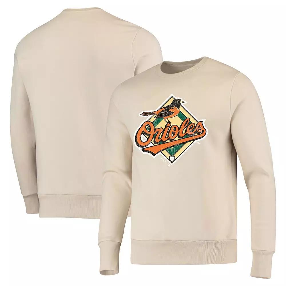 Men's Majestic Threads Oatmeal Baltimore Orioles Fleece Pullover Sweatshirt, Size: XL, Team Product Image