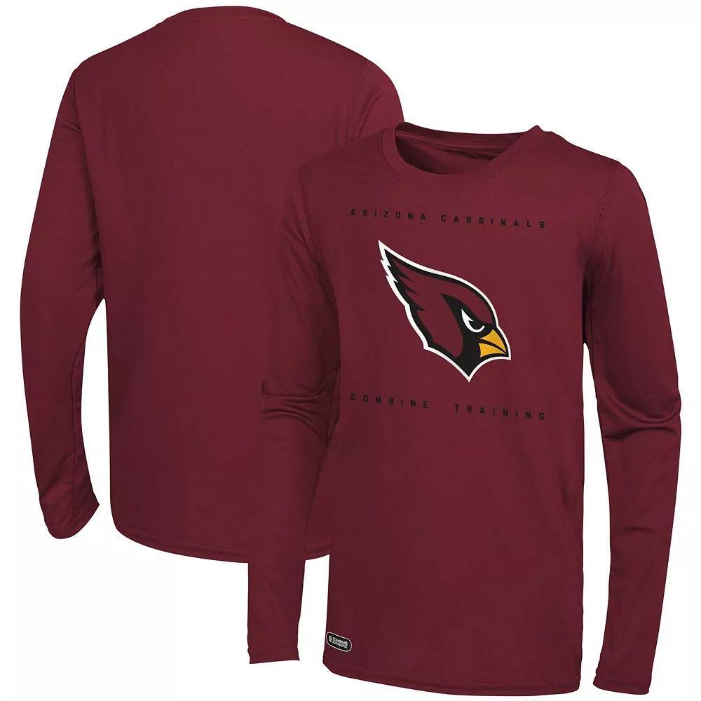 Men's Cardinal Arizona Cardinals Side Drill Long Sleeve T-Shirt, Size: Large, Red Product Image