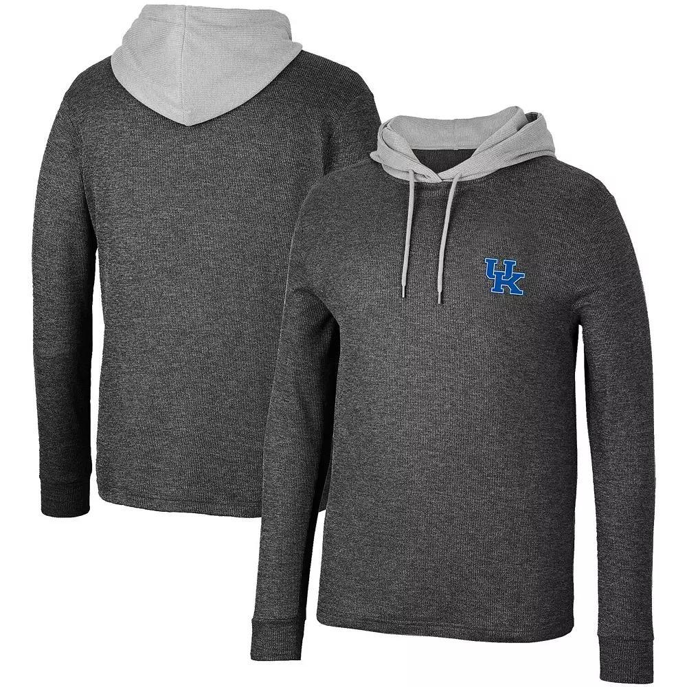 Men's Colosseum Black Kentucky Wildcats Ballot Waffle-Knit Thermal Long Sleeve Hoodie T-Shirt, Size: Small Product Image
