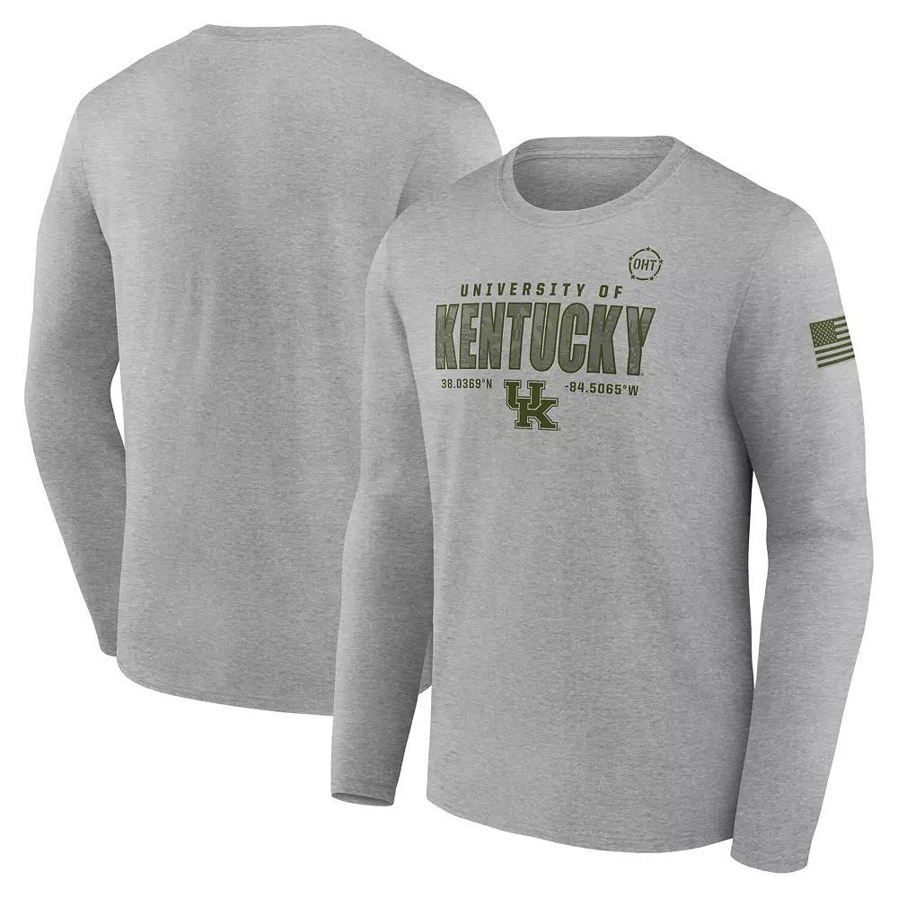 Men's Fanatics Heather Gray Oklahoma Sooners Badging Long Sleeve T-Shirt, Size: Medium, Grey Product Image