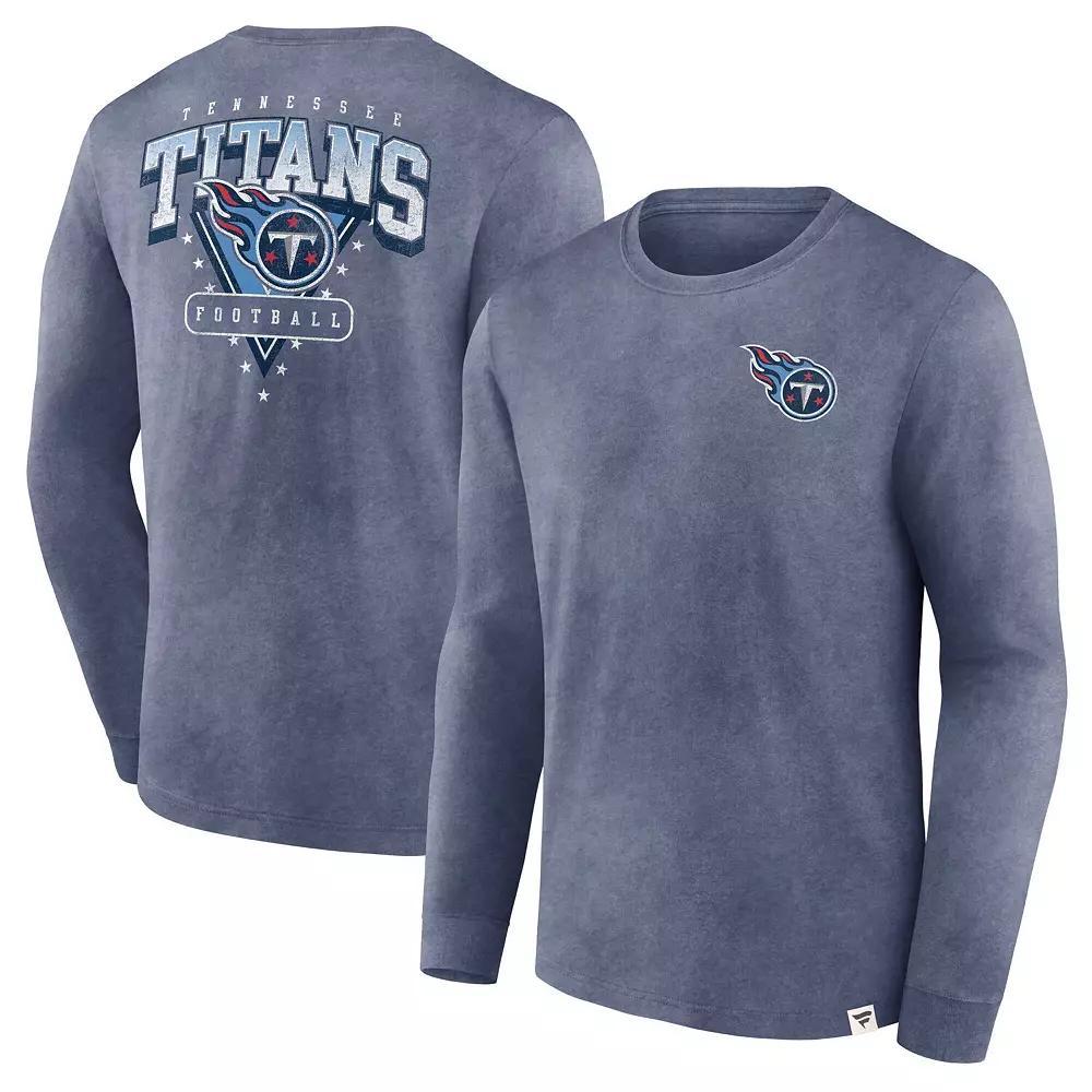 Men's Fanatics  Heather Navy Tennessee Titans Heritage Snow Wash Long Sleeve T-Shirt, Size: 2XL, Blue Product Image