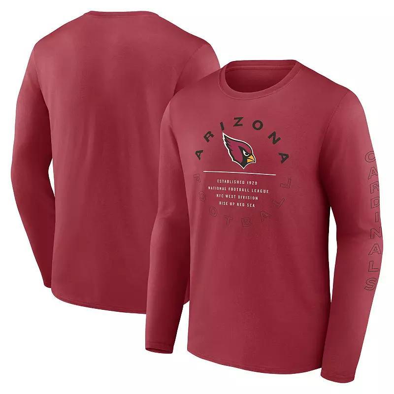 Men's Fanatics Branded Heather Charcoal Oklahoma Sooners Distressed Arch Over Logo Long Sleeve T-Shirt, Size: Medium Product Image