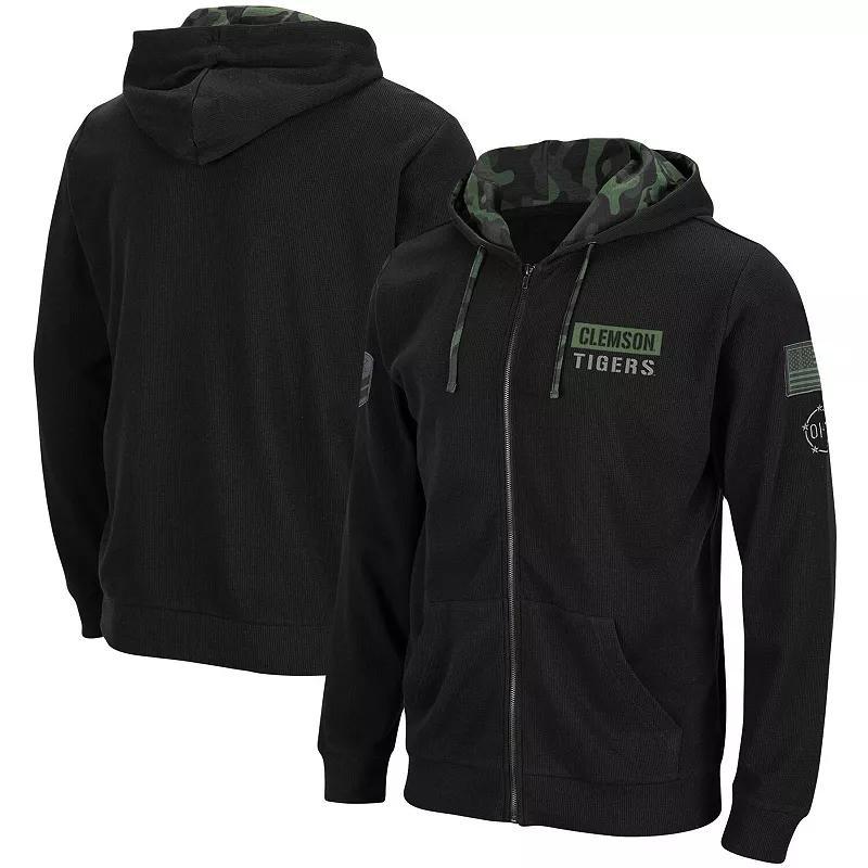 Mens Colosseum Iowa Hawkeyes OHT Slim Fit Lightweight Waffle Full-Zip Hoodie Product Image
