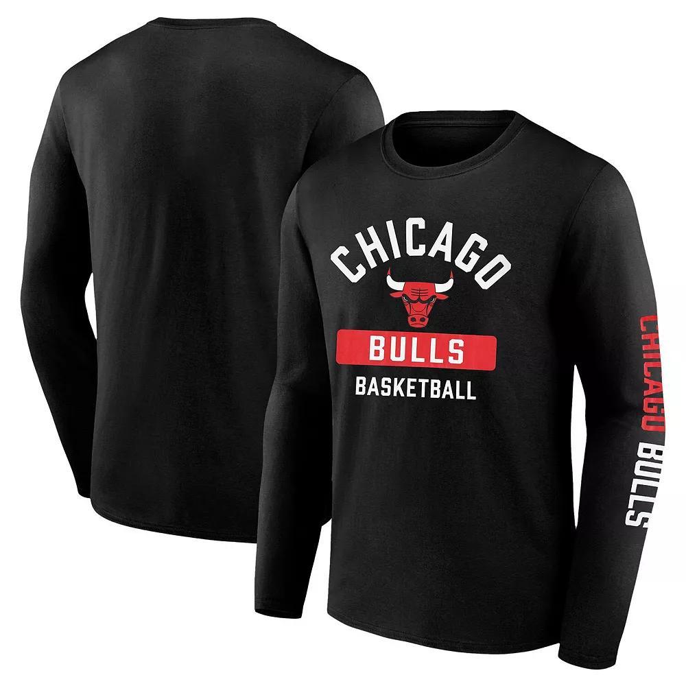 Men's Fanatics  Black Chicago Bulls Long Sleeve T-Shirt, Size: 4XL Product Image
