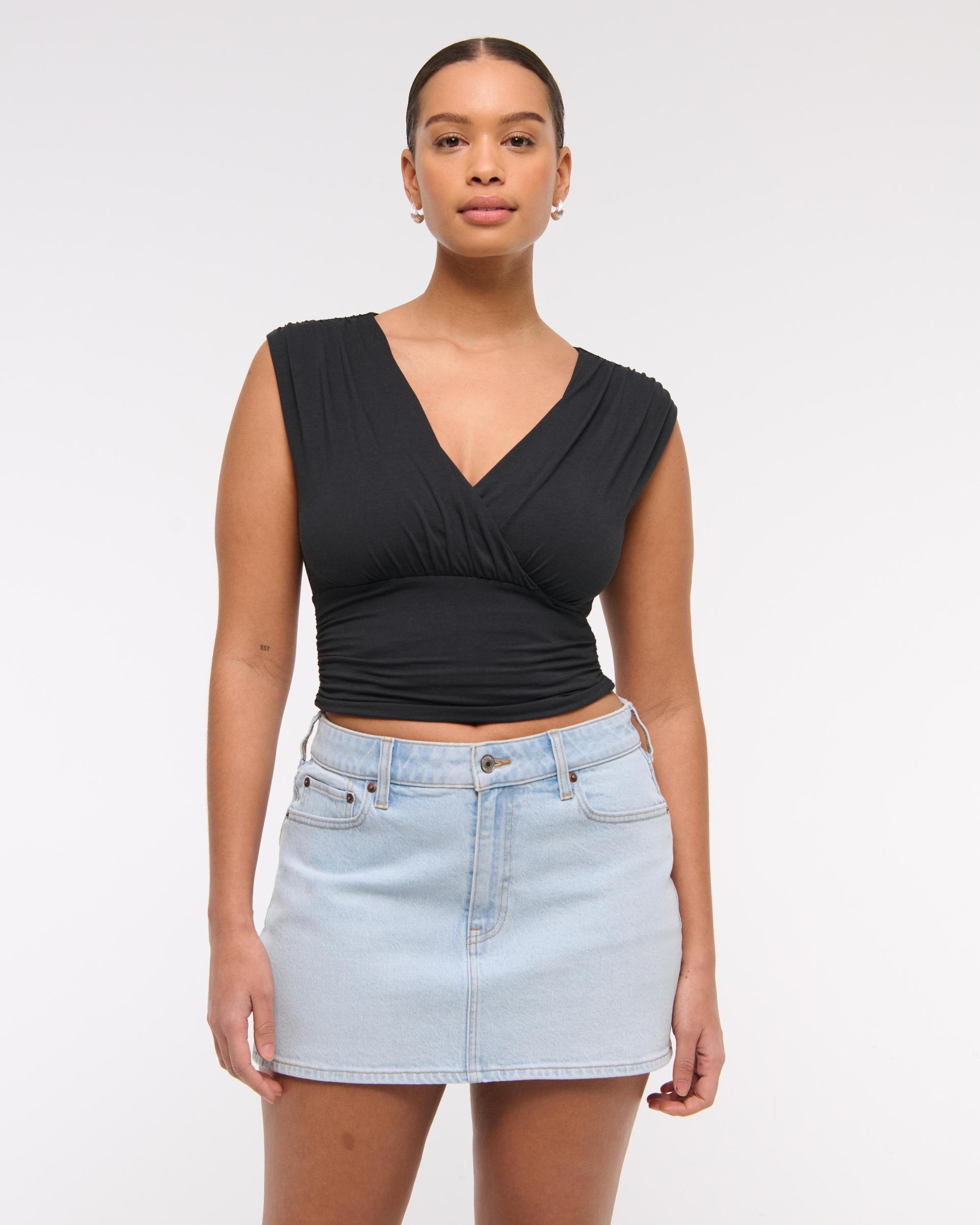 Curve Love Mid Rise Denim Mini Skirt Product Image