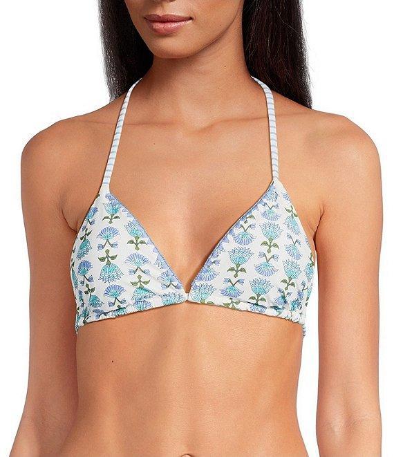 A Loves A Reversible Chevron Flower Tie Side Embroidered Swim Bottom Product Image