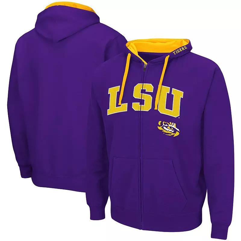 Mens Colosseum LSU Tigers Big & Tall Full-Zip Hoodie Product Image