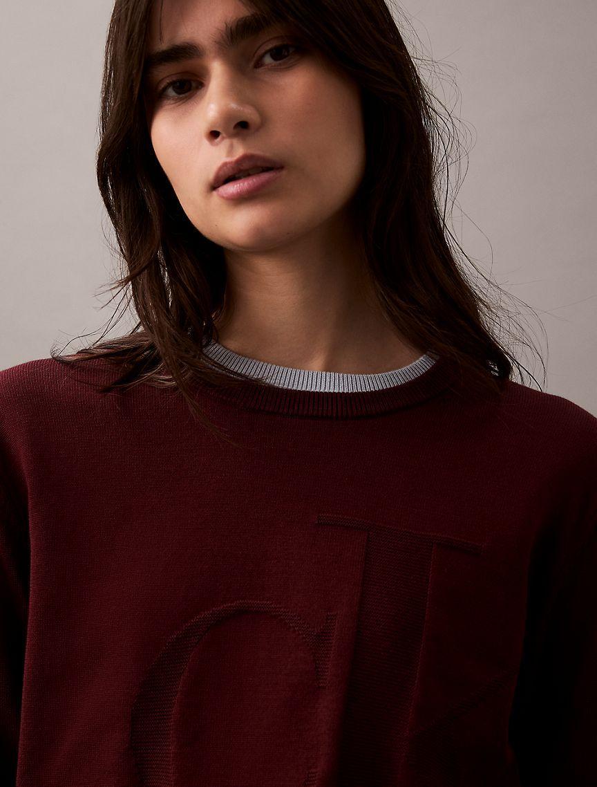Smooth Cotton Relaxed Monogram Logo Sweater Product Image