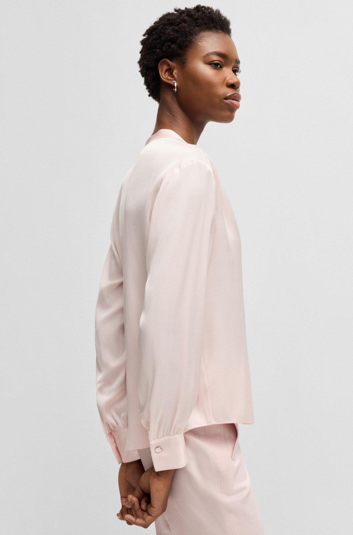 Regular-fit blouse in stretch silk Product Image