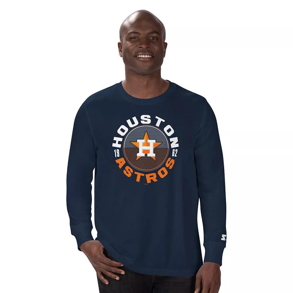 Men's Starter Navy Houston Astros Halftime Long Sleeve T-Shirt, Size: Small, Blue Product Image