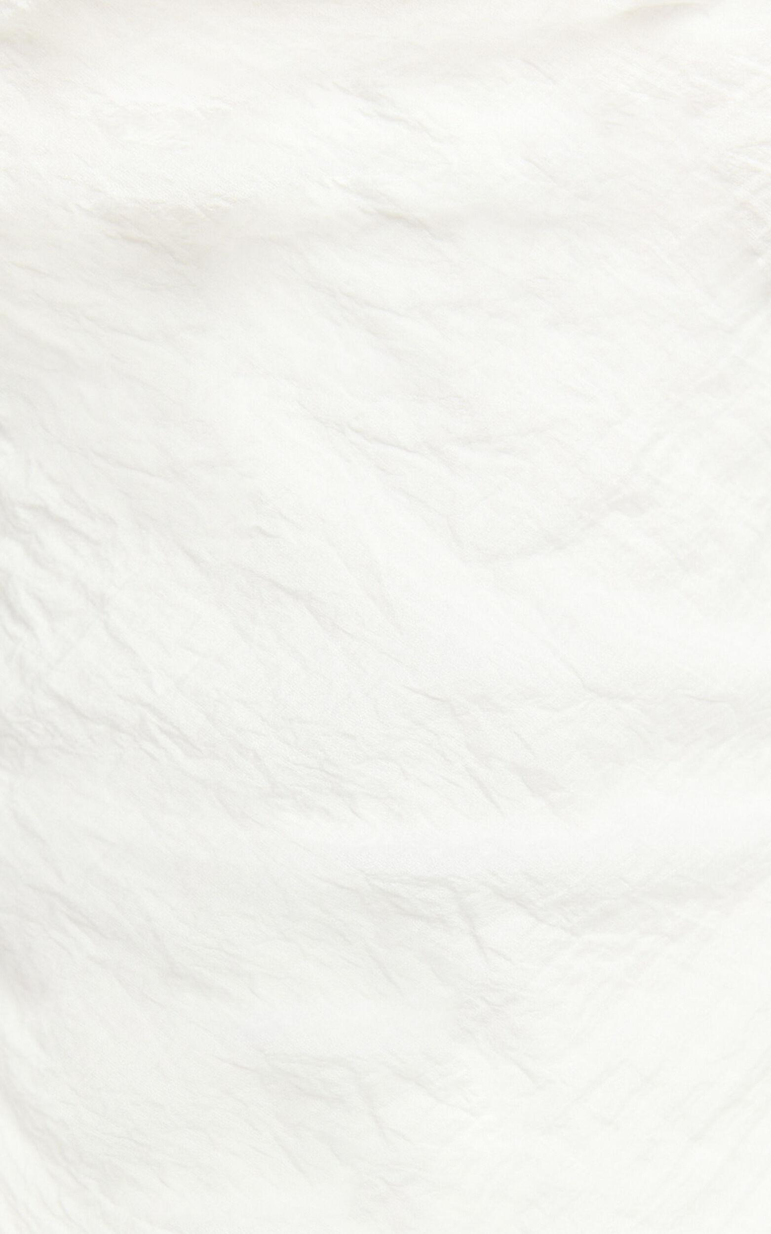 Hilda Top - Cowl Neck Beaded Linen Look Scarf Top in White Product Image