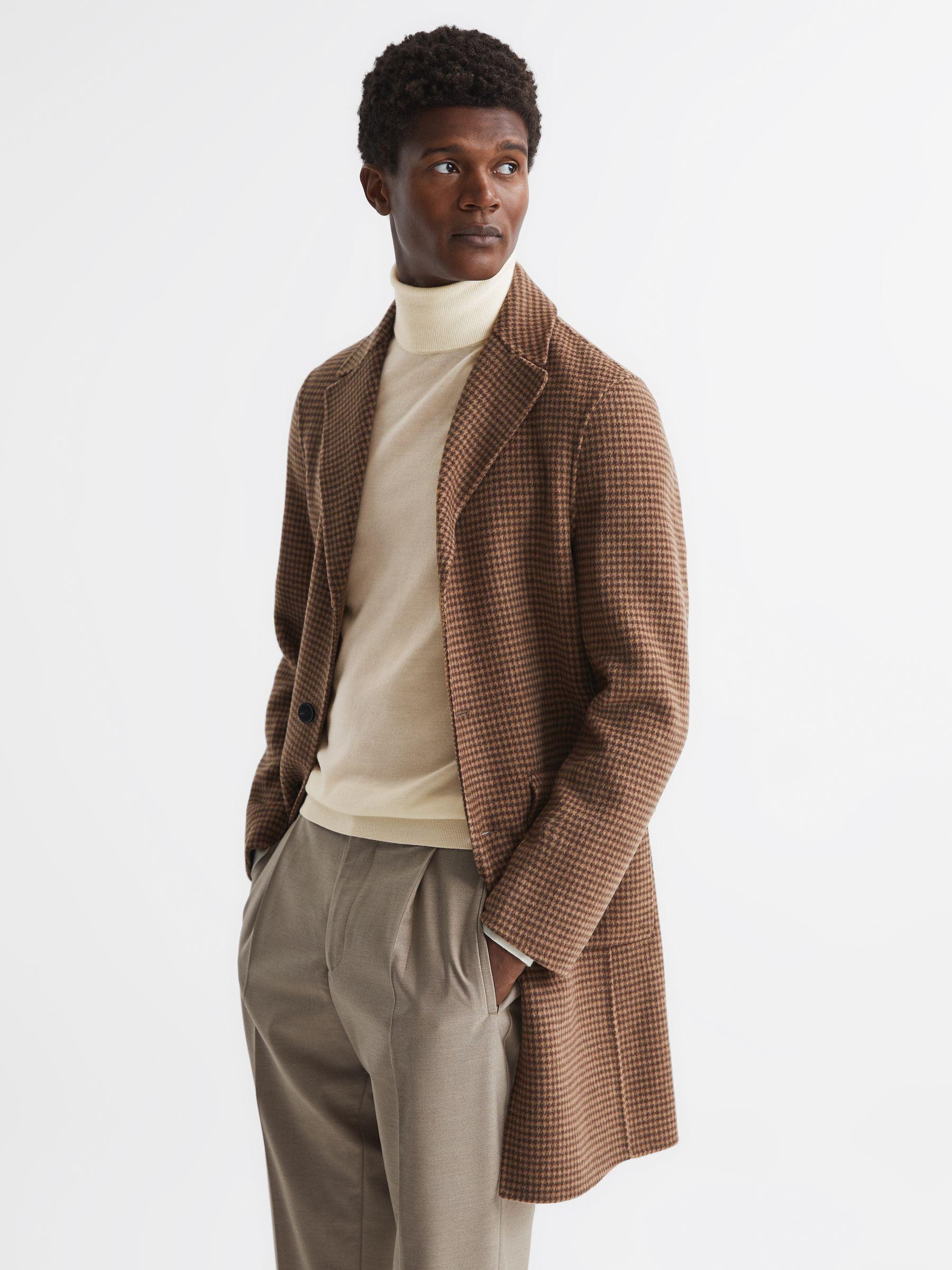 Slim Fit Merino Wool Roll Neck Jumper in Bianco Product Image