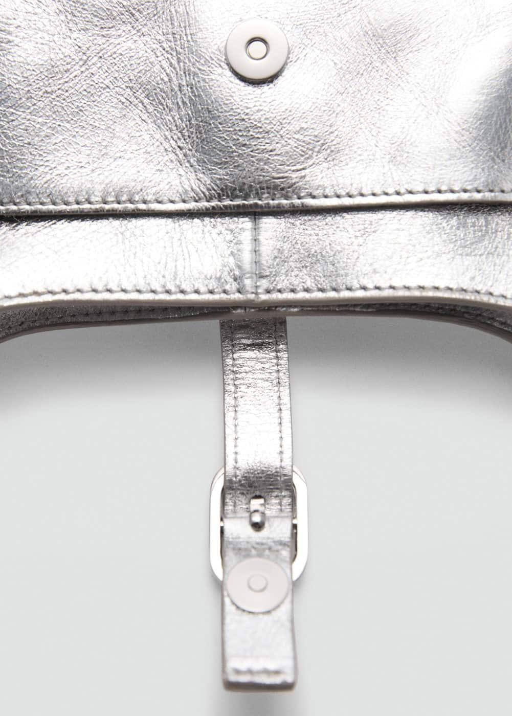 Leather metallic bag - Women | MANGO USA Product Image