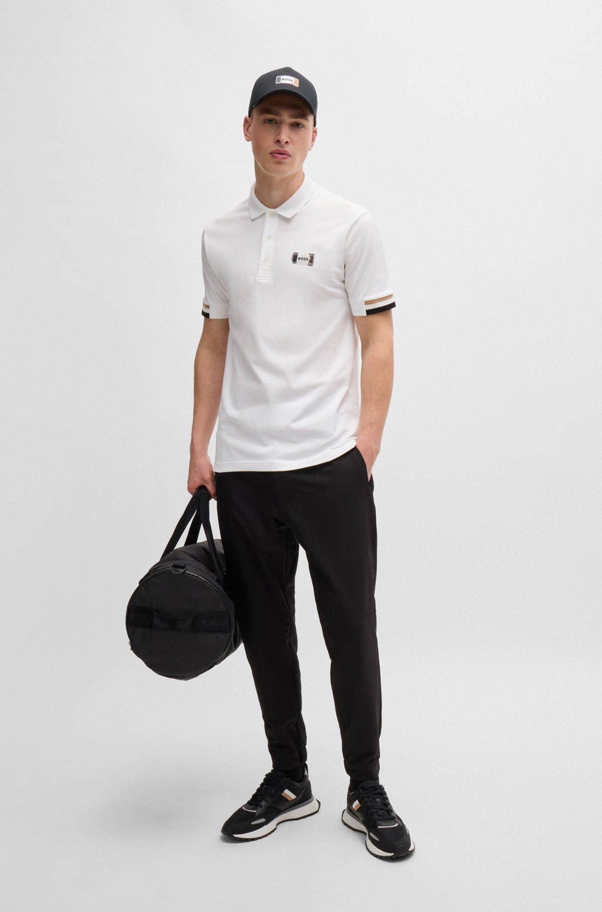 Mercerized-cotton polo shirt with signature stripes Product Image