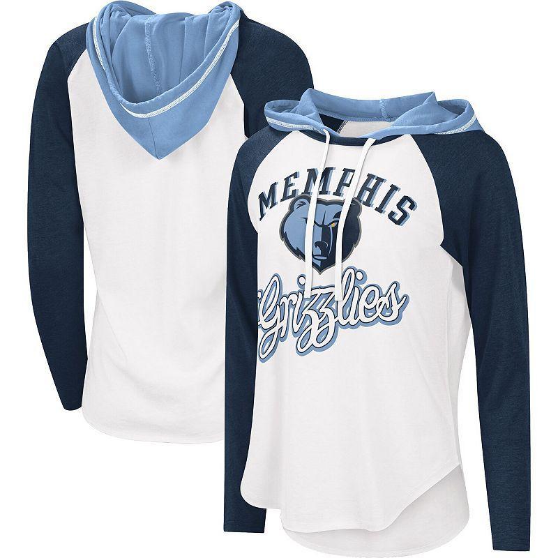 Womens G-III 4Her by Carl Banks White Memphis Grizzlies MVP Raglan Hoodie Long Sleeve T-Shirt Product Image