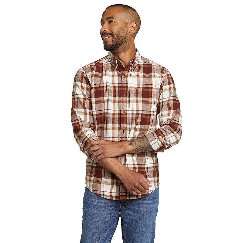 Men's Eddie Bauer Field Flannel Button-Down Shirt, Size: Large, Deep Brown Product Image