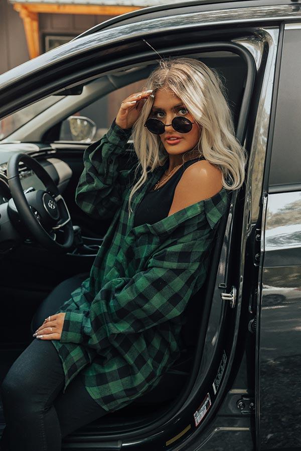 Bonfire Date Plaid Tunic Dress Product Image