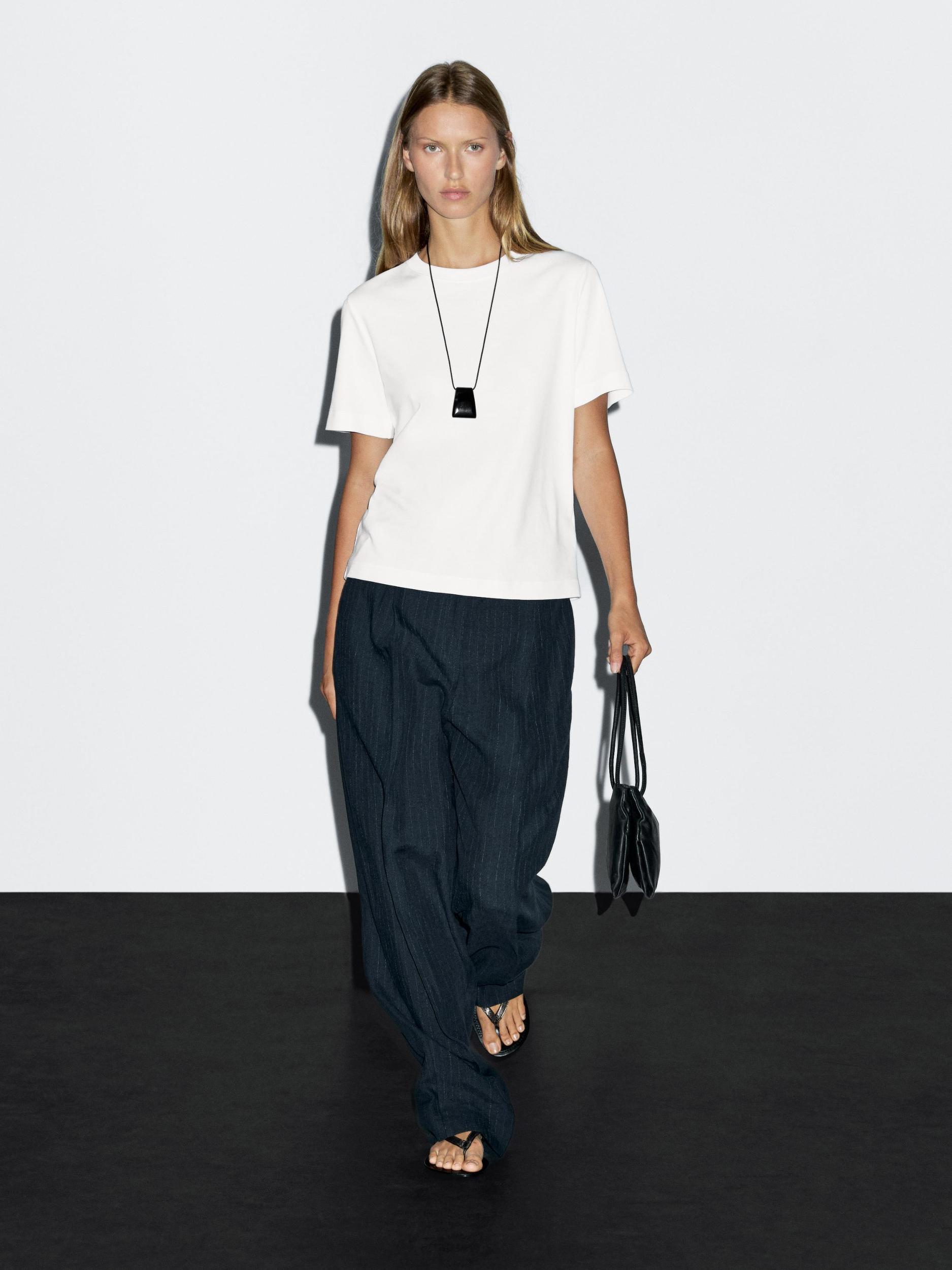 100% cotton interlock crew neck T-shirt Product Image
