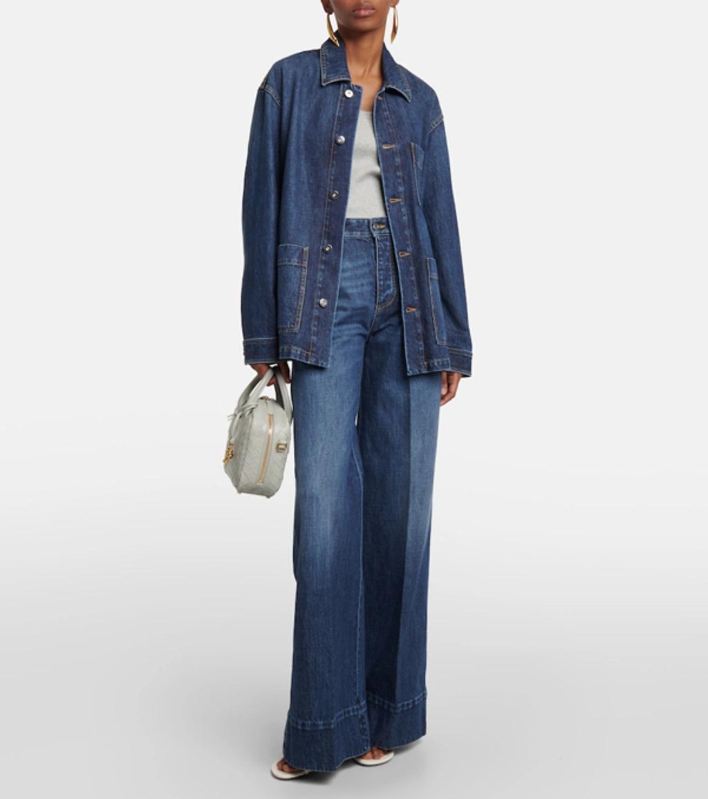 BOTTEGA VENETA Blue High Rise Straight Jeans Product Image