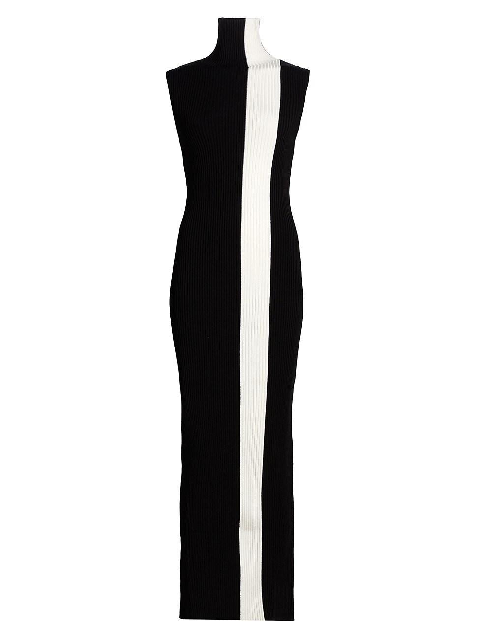 Womens Estella Rib-Knit Striped Sleeveless Column Maxi-Dress Product Image