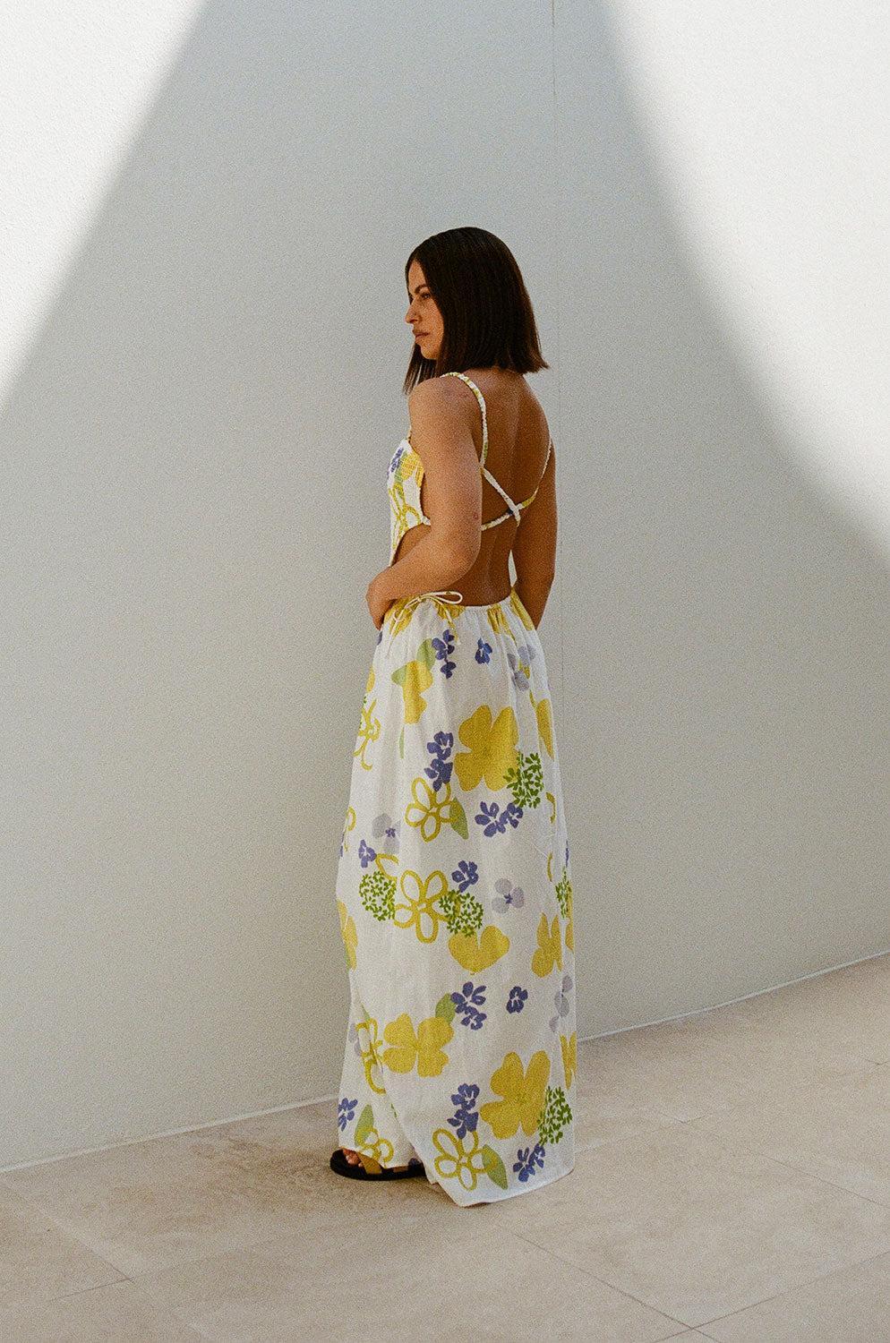 Backless Axelle Dress - Doe Coastal Green Product Image