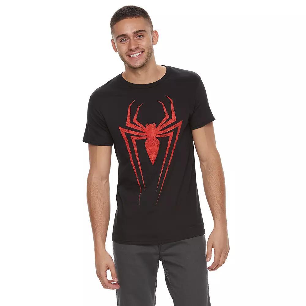 Men's Marvel Spider-Man Logo Tee, Size: Large, Black Product Image