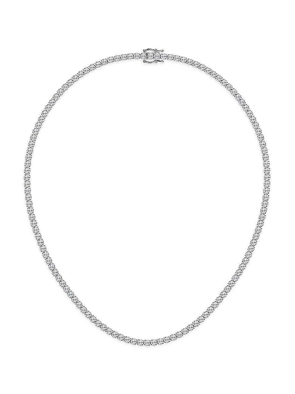 Womens 14K White Gold & Lab-Grown Diamond Tennis Necklace/5.00-20.00 TCW Product Image