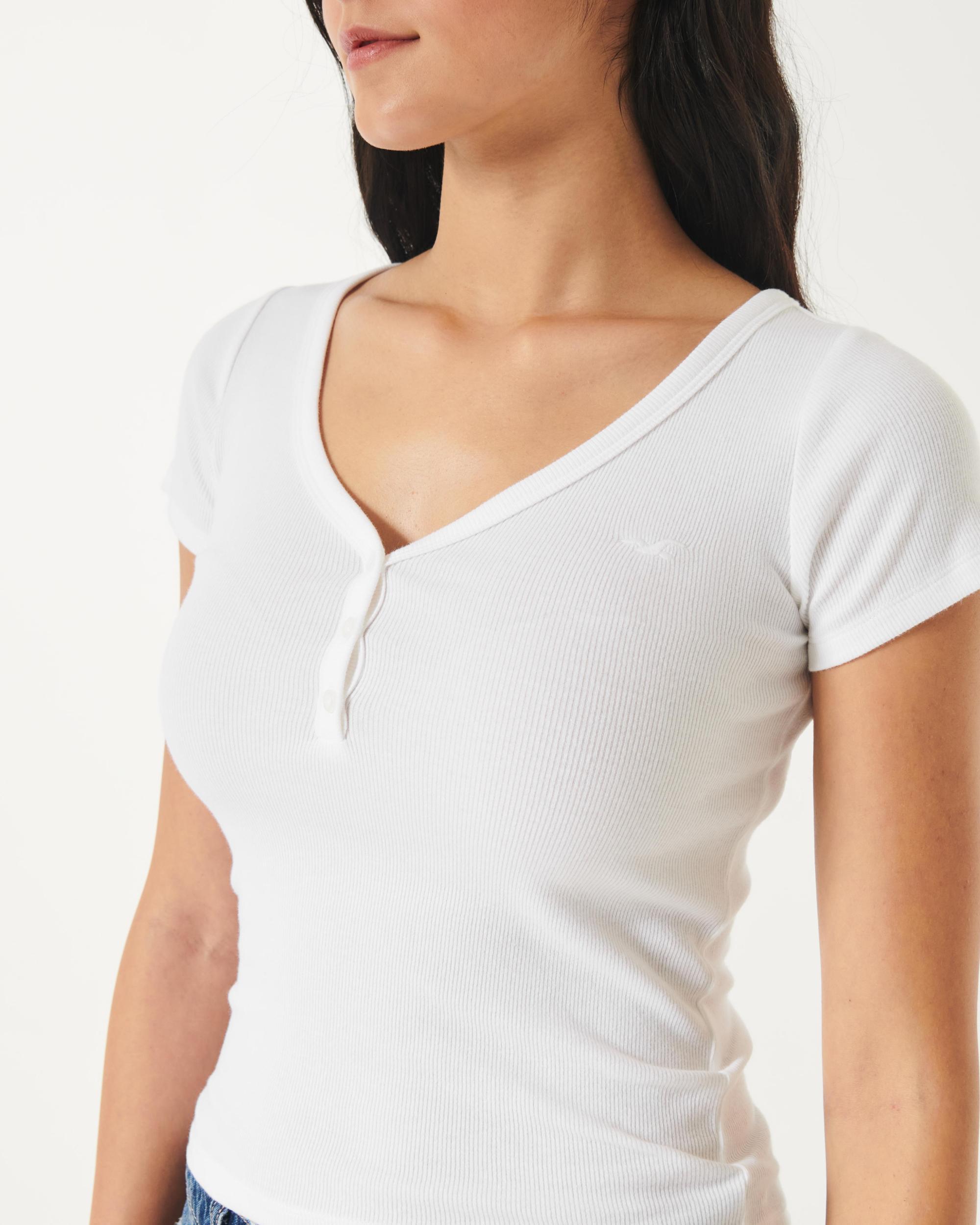 Ribbed Short-Sleeve Icon Henley Product Image