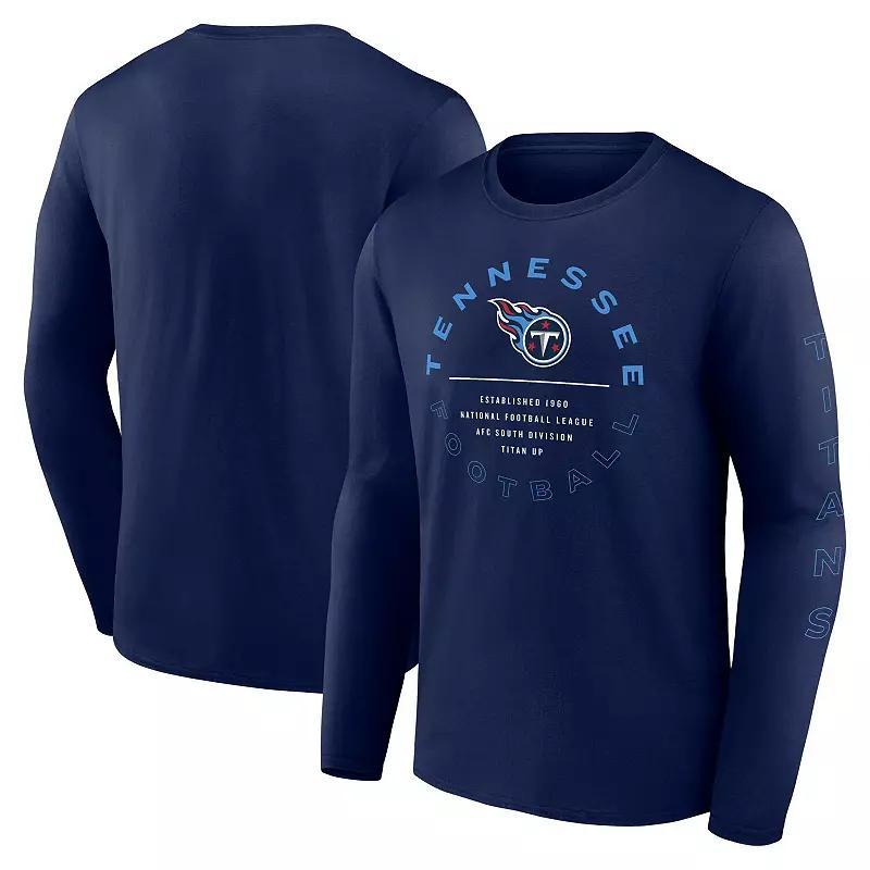 Men's Fanatics Navy Tennessee Titans Stat Sheet Long Sleeve T-Shirt, Size: XL, Blue Product Image