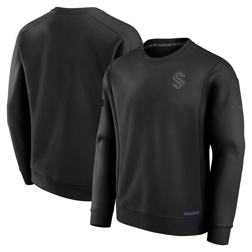 Men's Fanatics  Black Seattle Kraken Authentic Pro Road Pullover Sweatshirt, Size: Medium, Krk Black Product Image
