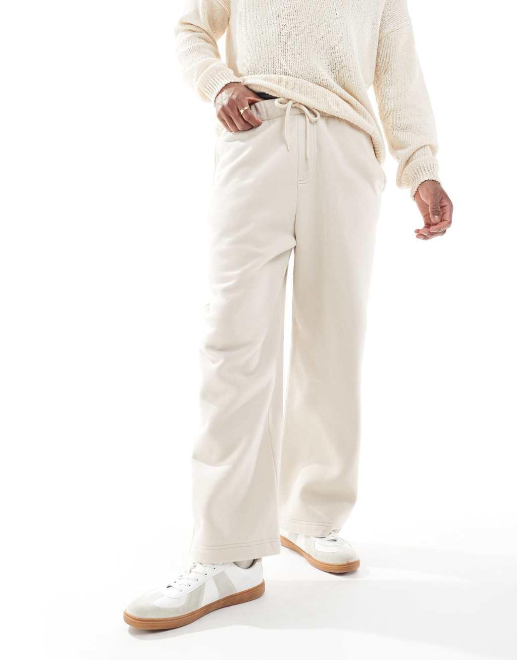Hollister super baggy sweatpants in beige Product Image