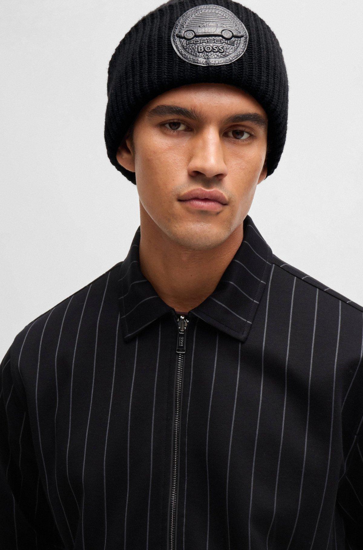 Porsche x BOSS chunky-rib beanie hat with special branding Product Image