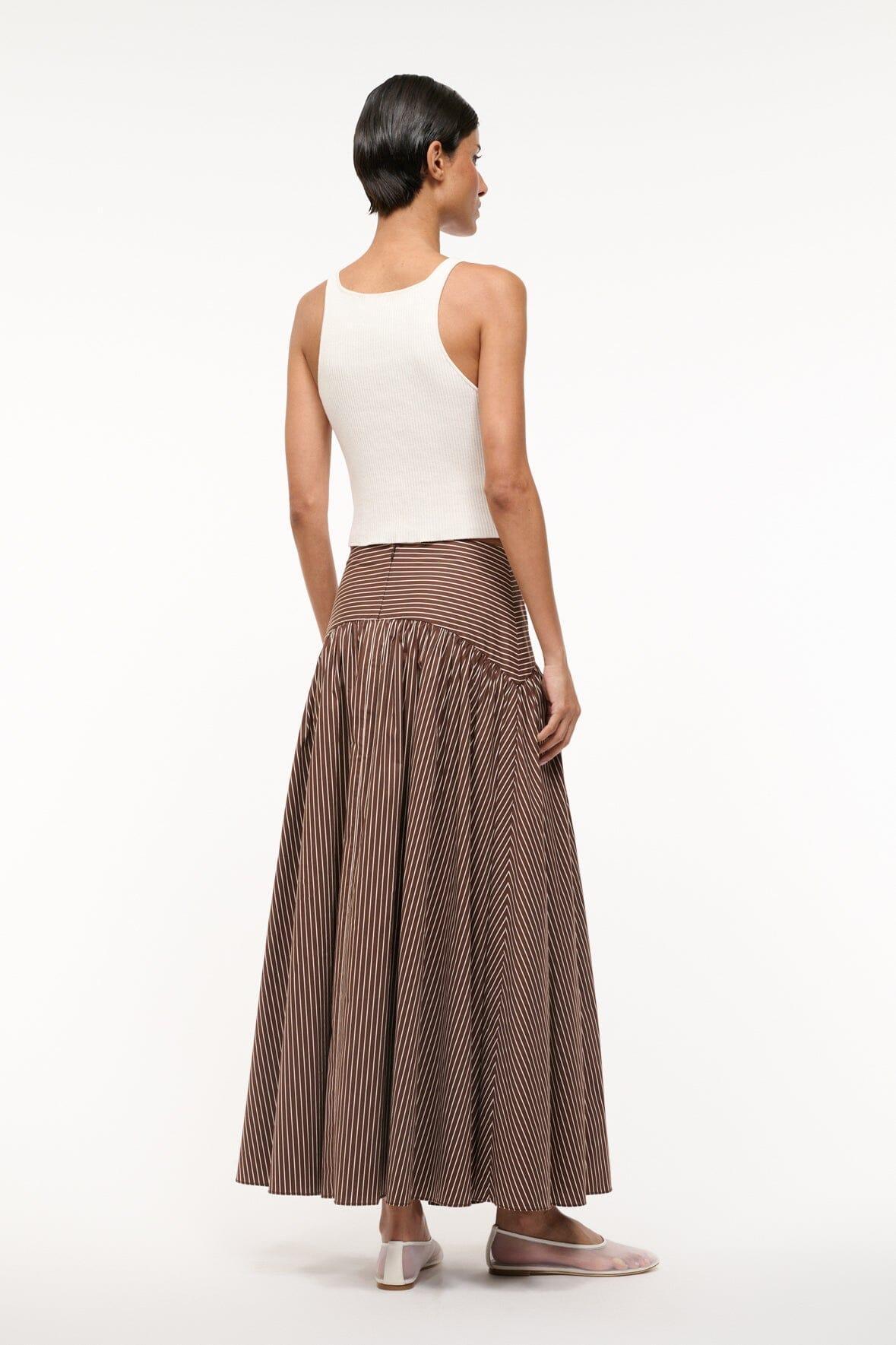 PROCIDA SKIRT | DARK OAK MICRO STRIPE Product Image
