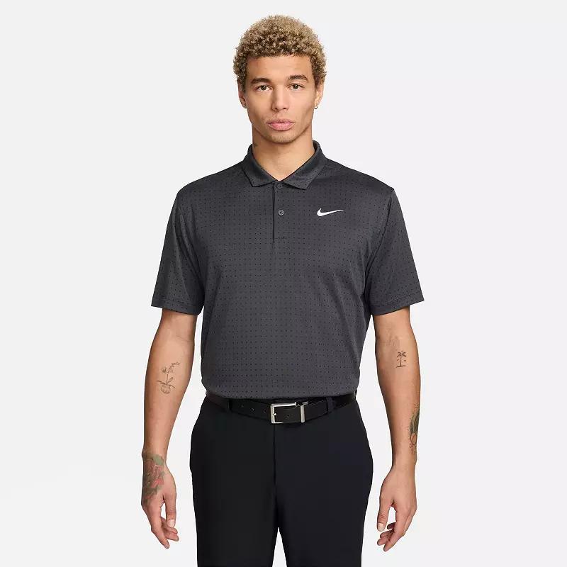 Men's Nike Printed Dri-Fit Golf Polo, Size: XL, Black Product Image