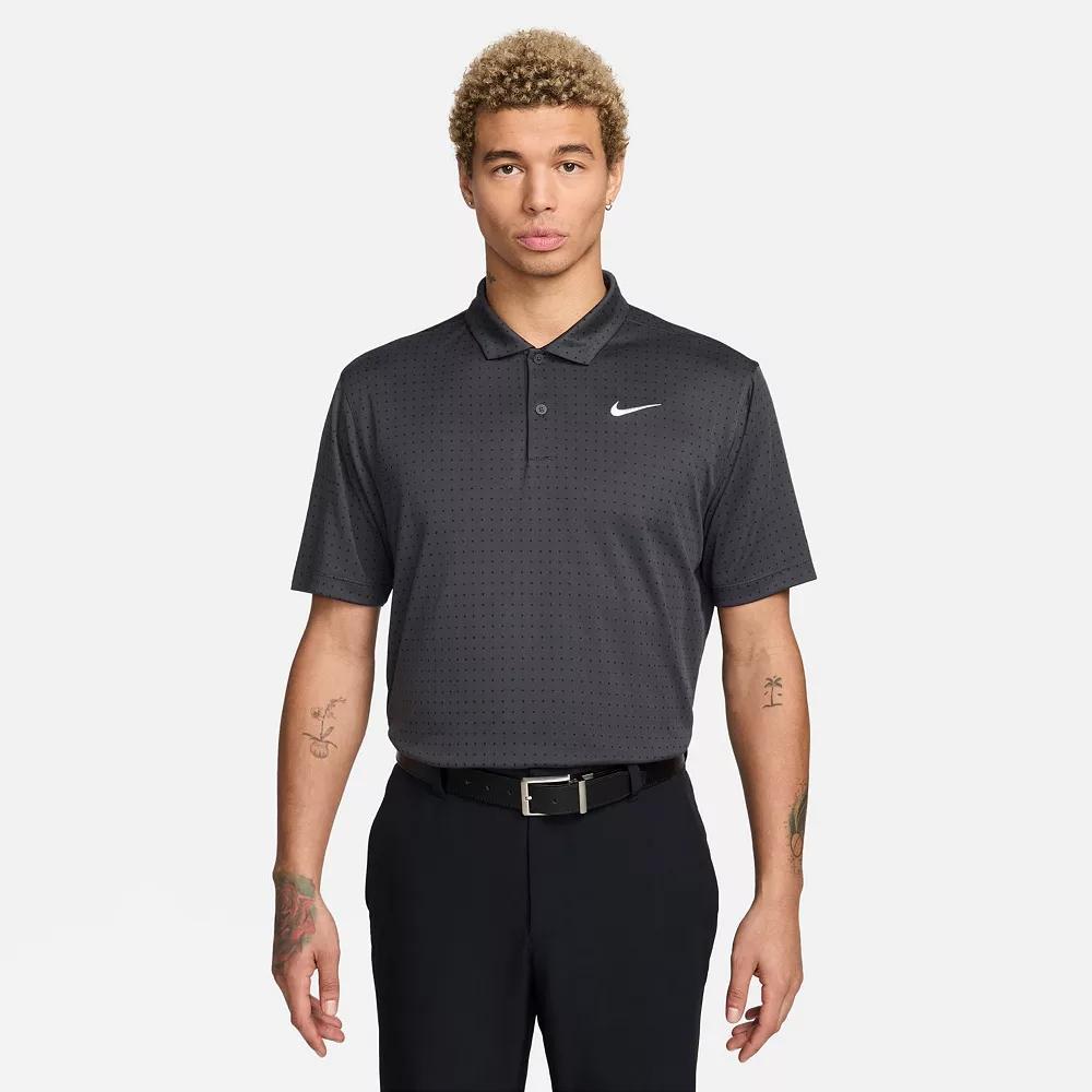 Men's Nike Printed Dri-Fit Golf Polo, Size: XL, Black Product Image