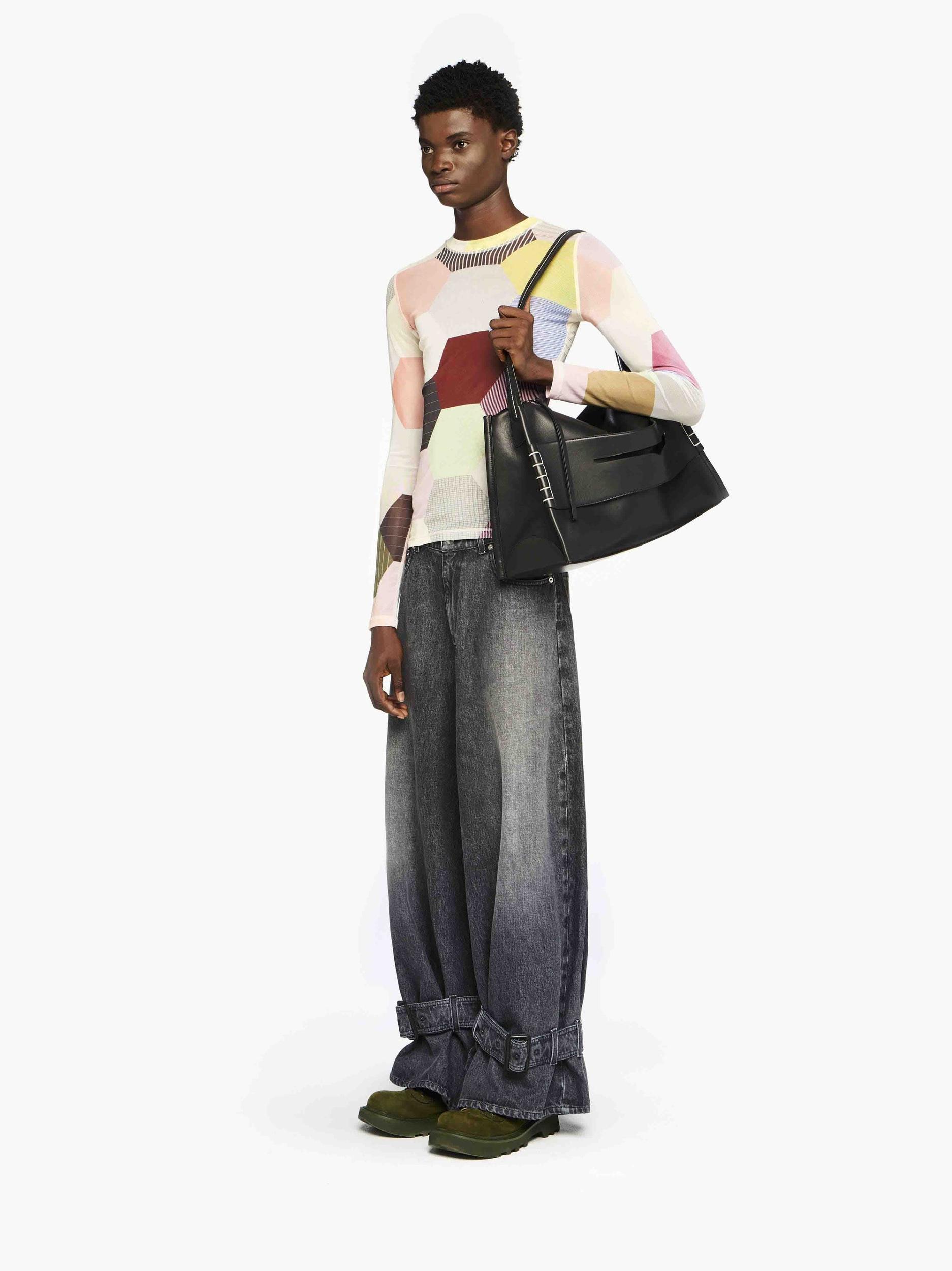 'PATCHWORK' PRINT - SHEER LONG SLEEVE TOP Product Image