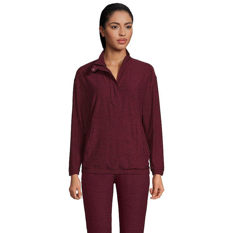 Womens Lands End Performance UPF 50 Quarter Zip Pullover Red Space Dye Product Image