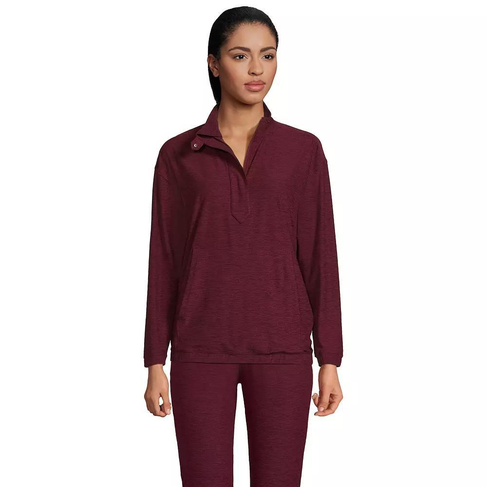 Womens Lands End Performance UPF 50 Quarter Zip Pullover Red Space Dye Product Image